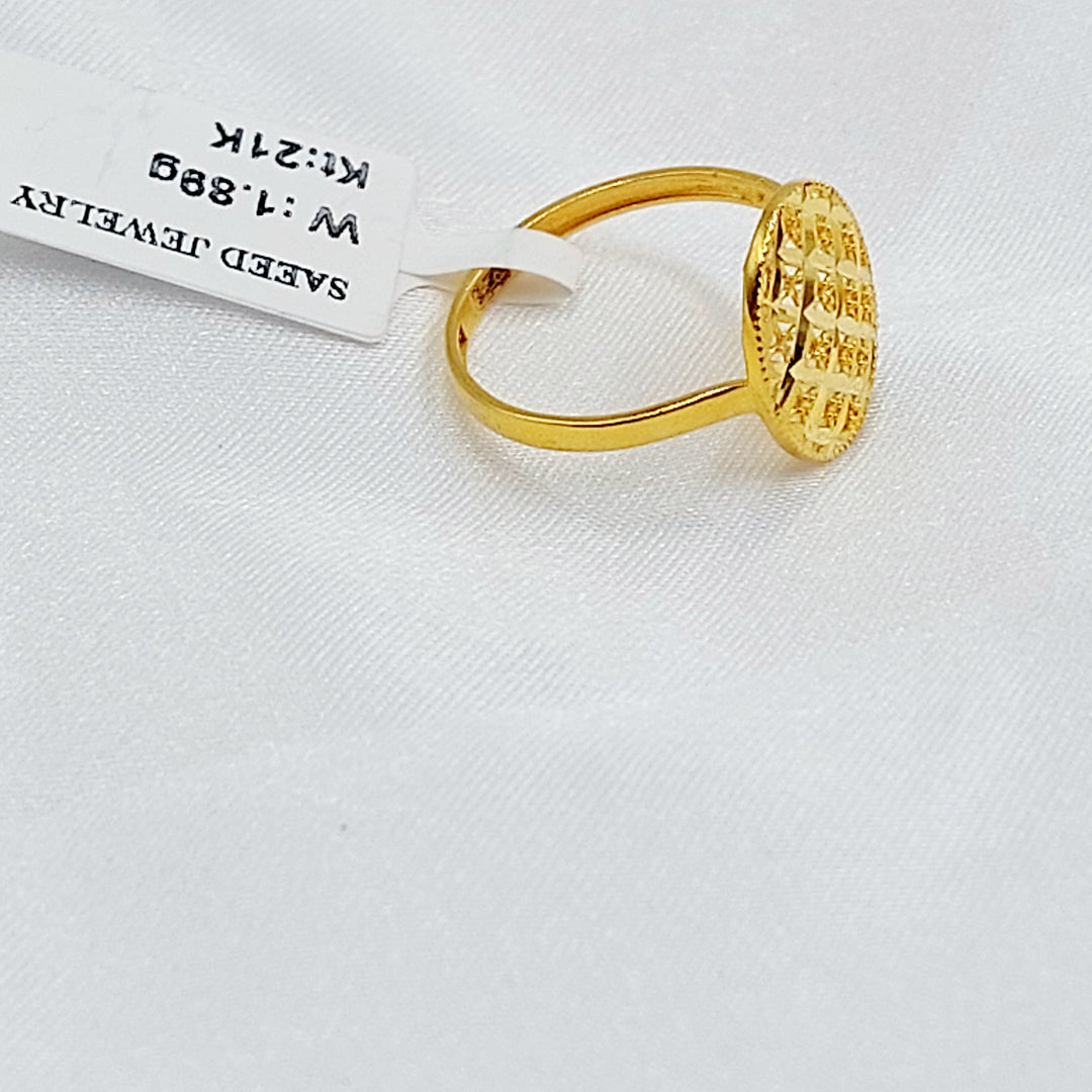 Light Oval Ring Made of 21K Gold by Saeed Jewelry 