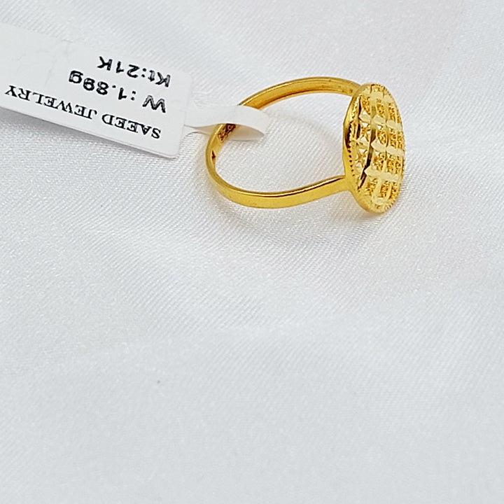 Light Oval Ring Made of 21K Gold by Saeed Jewelry 