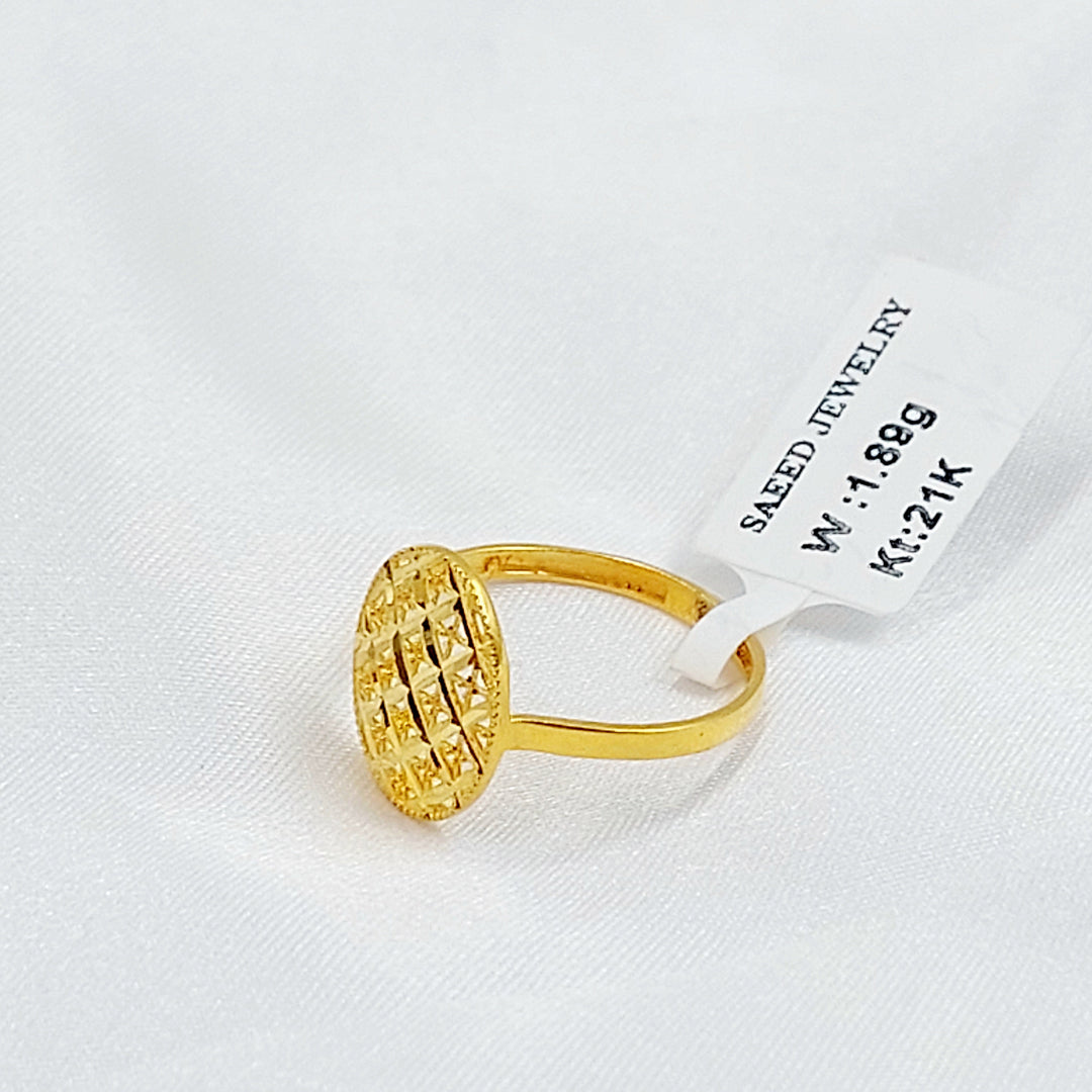Light Oval Ring Made of 21K Gold by Saeed Jewelry 