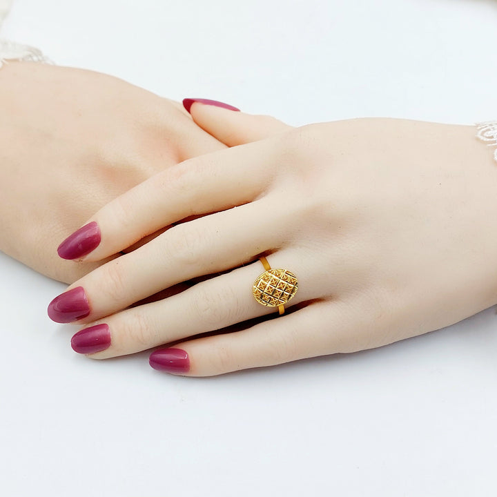 Light Oval Ring Made of 21K Gold by Saeed Jewelry 