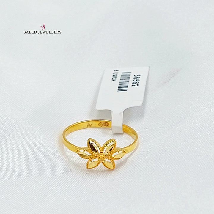 21K خاتم وردة ناعم-مجوهرات الشيخ سعيد-Saeed Jewelry 