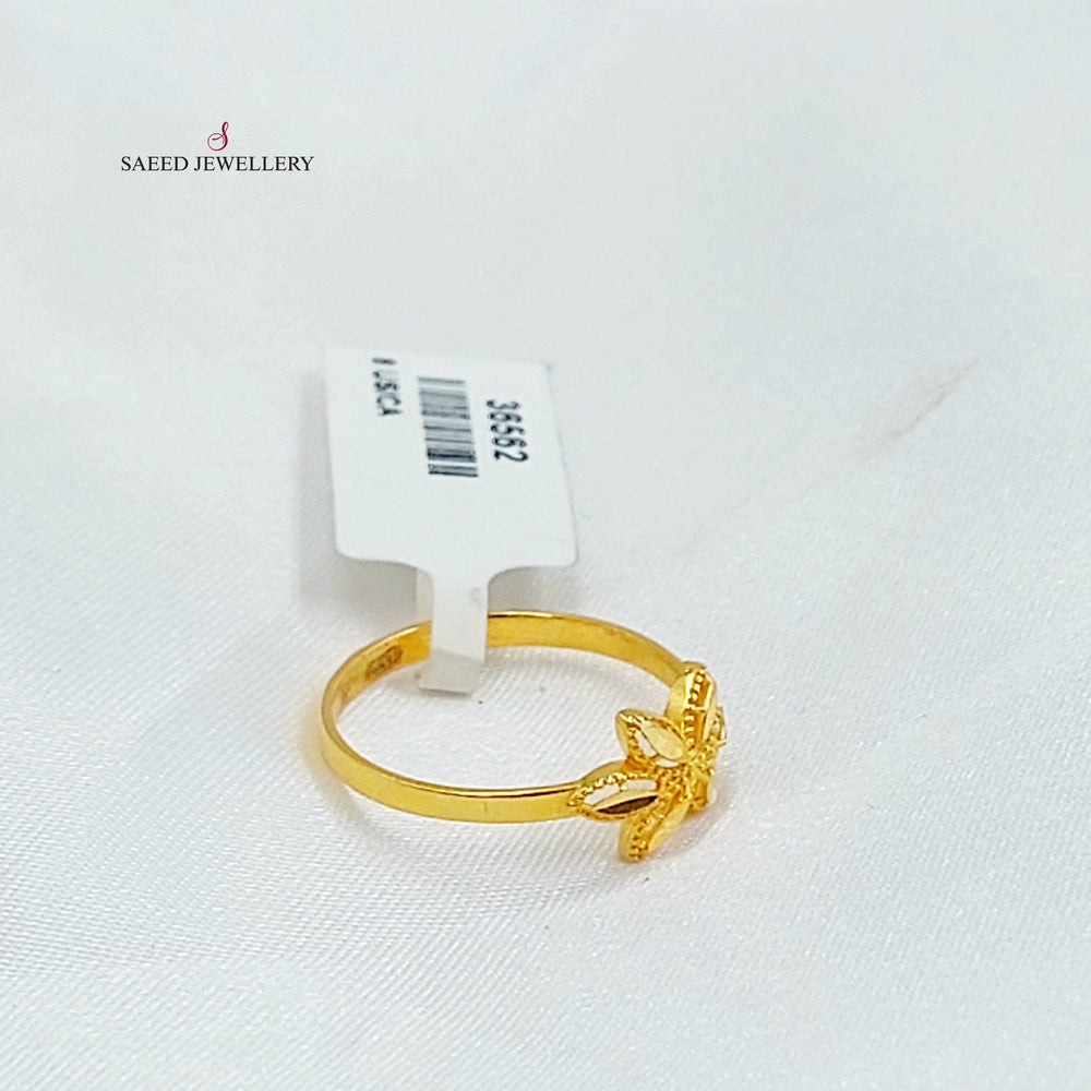21K خاتم وردة ناعم-مجوهرات الشيخ سعيد-Saeed Jewelry 