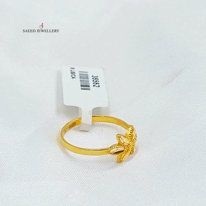 21K خاتم وردة ناعم-مجوهرات الشيخ سعيد-Saeed Jewelry 