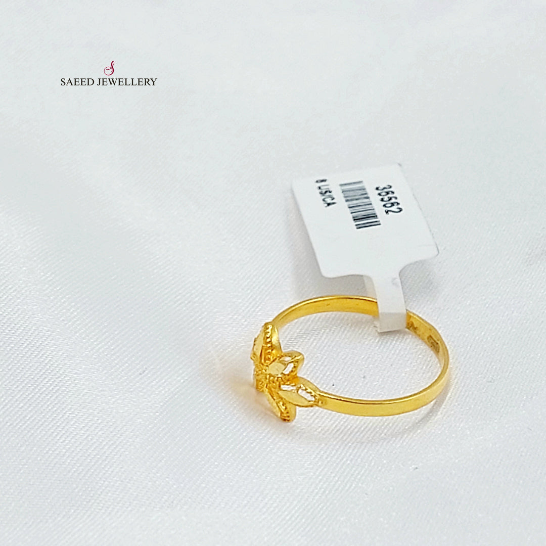 21K خاتم وردة ناعم-مجوهرات الشيخ سعيد-Saeed Jewelry 