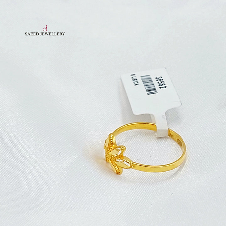 21K خاتم وردة ناعم-مجوهرات الشيخ سعيد-Saeed Jewelry 