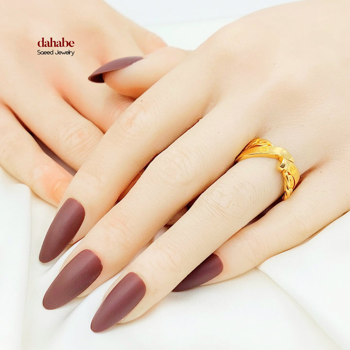 21K Gold Nail Wrap Ring