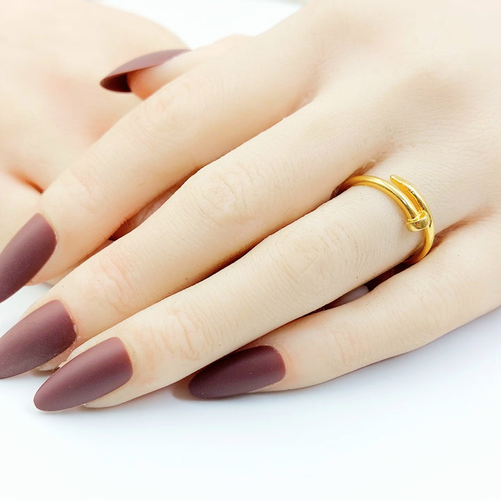 Nail Ring Made of 21K Gold by Saeed Jewelry 