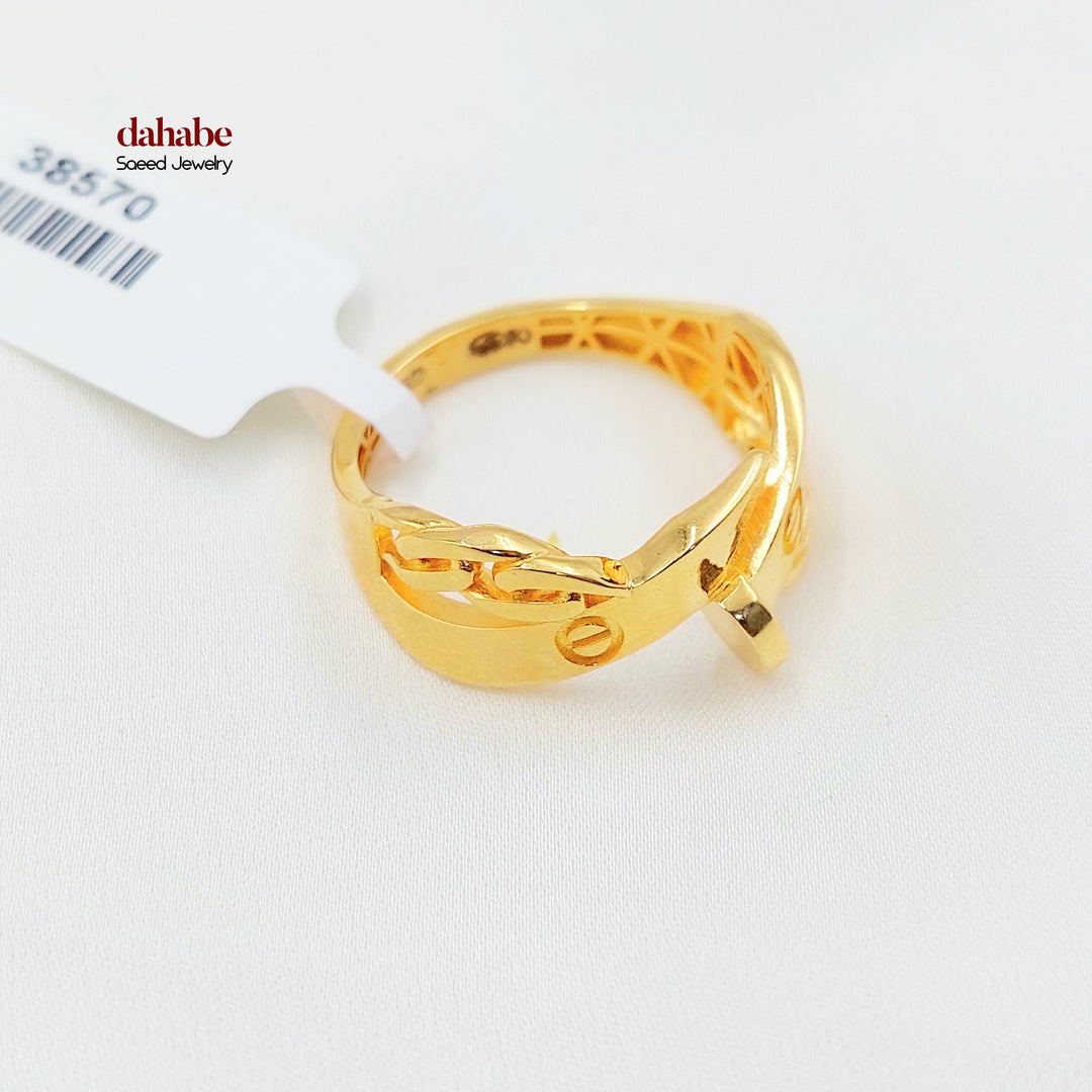 21K Gold Nail Wrap Ring