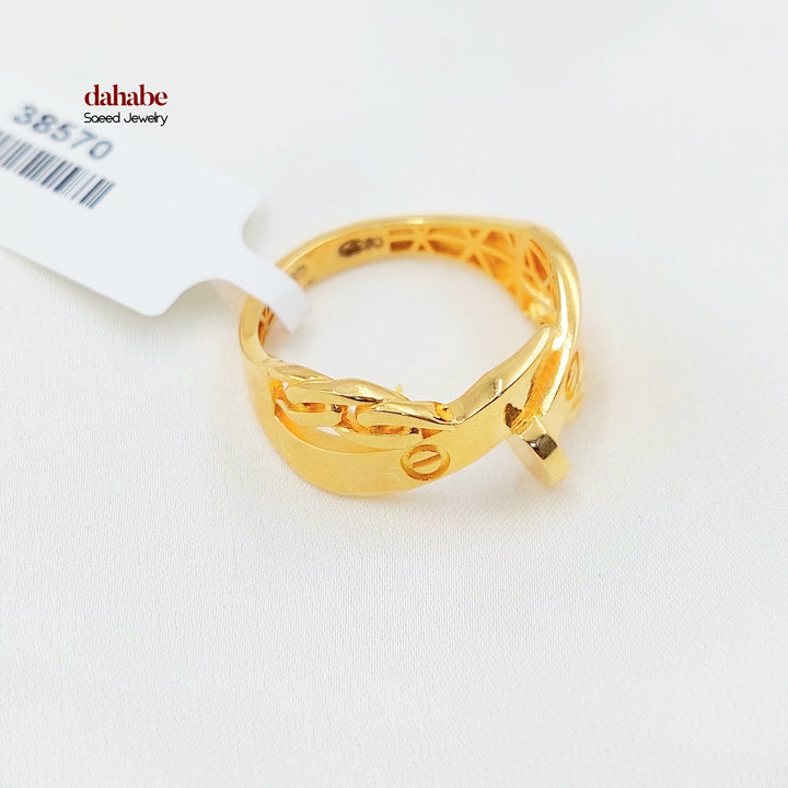 21K Gold Nail Wrap Ring