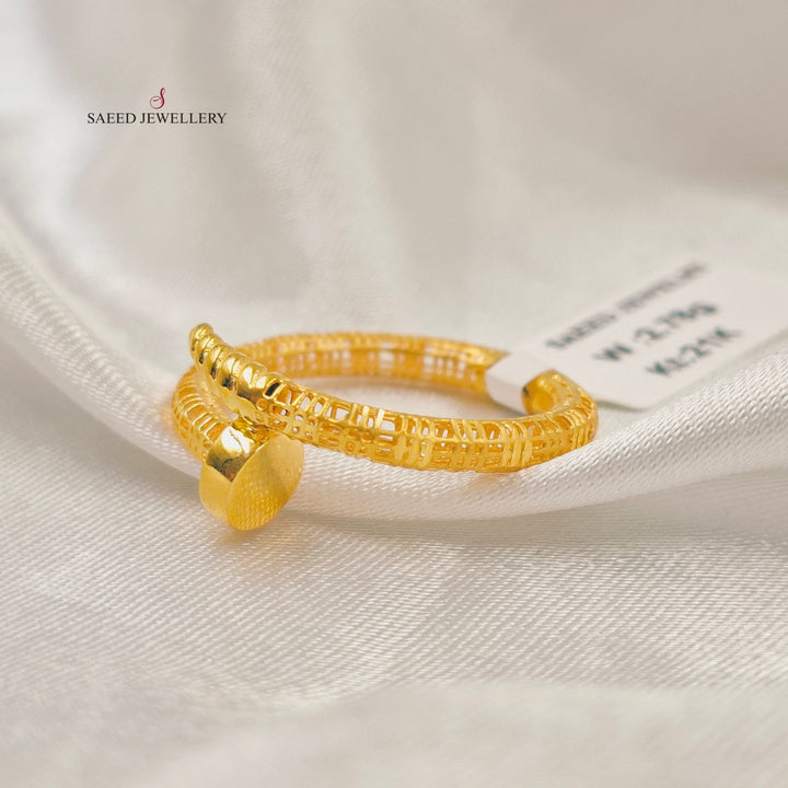 Nail Ring Made of 21K Gold by Saeed Jewelry 