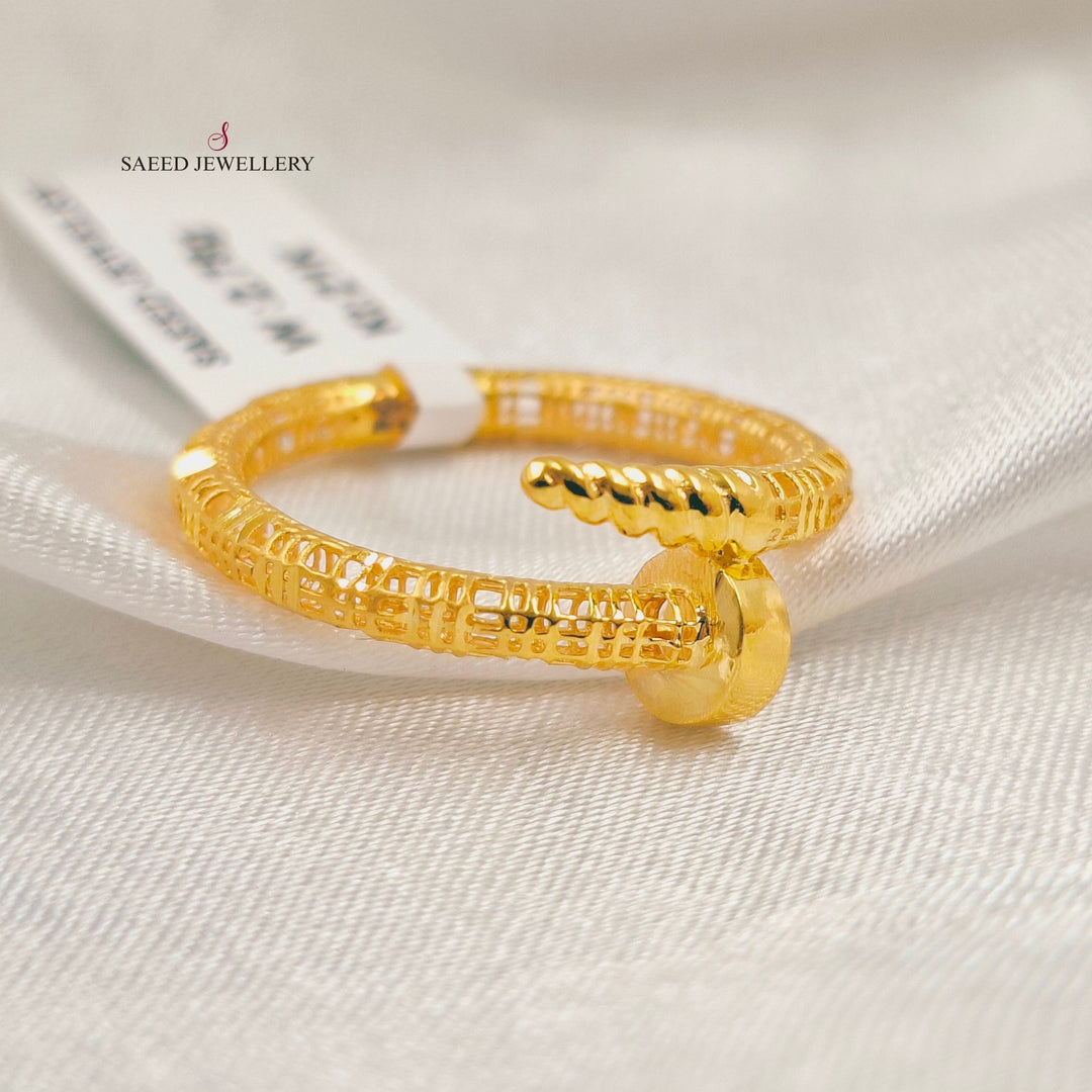 Nail Ring Made of 21K Gold by Saeed Jewelry 