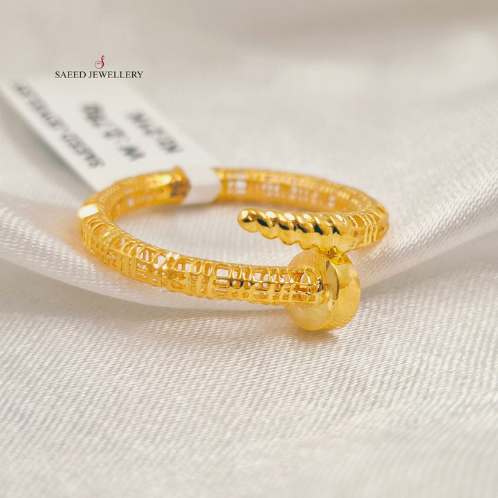 Nail Ring Made of 21K Gold by Saeed Jewelry 