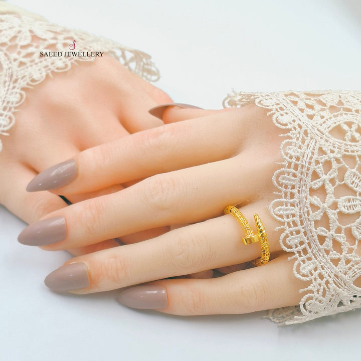 Nail Ring Made of 21K Gold by Saeed Jewelry 