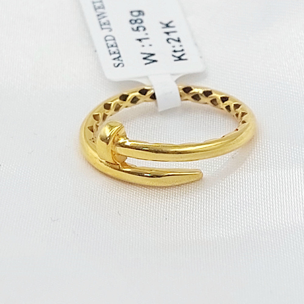 Nail Ring Made of 21K Gold by Saeed Jewelry 