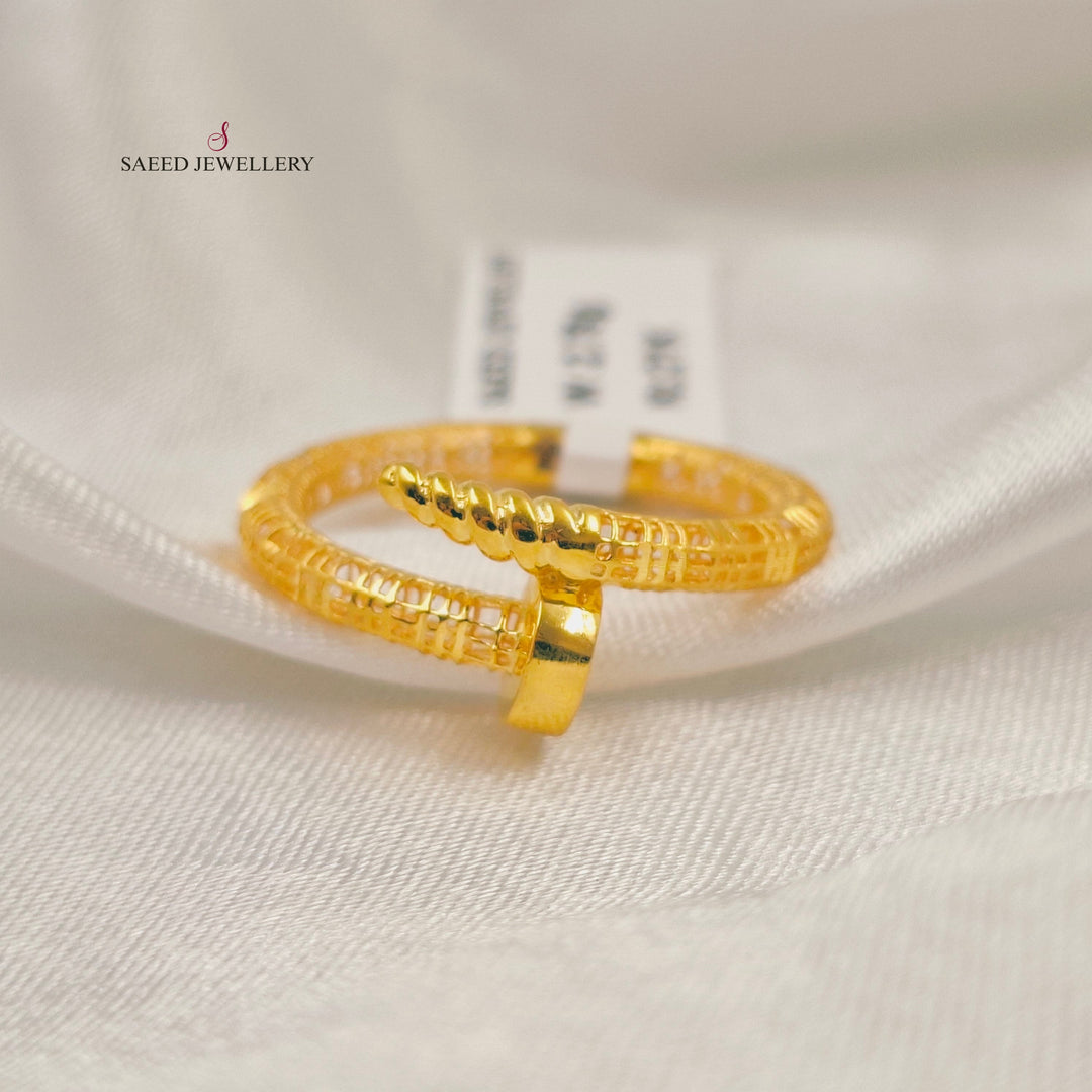 Nail Ring Made of 21K Gold by Saeed Jewelry 