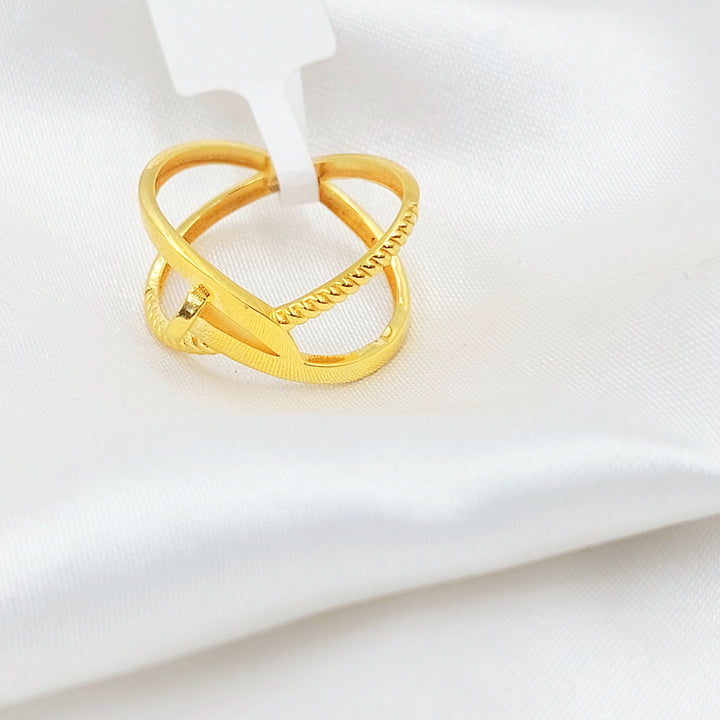 Nail X Style Ring Made of 21K Gold by Saeed Jewelry 