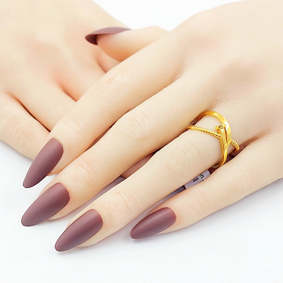 Nail X Style Ring Made of 21K Gold by Saeed Jewelry 