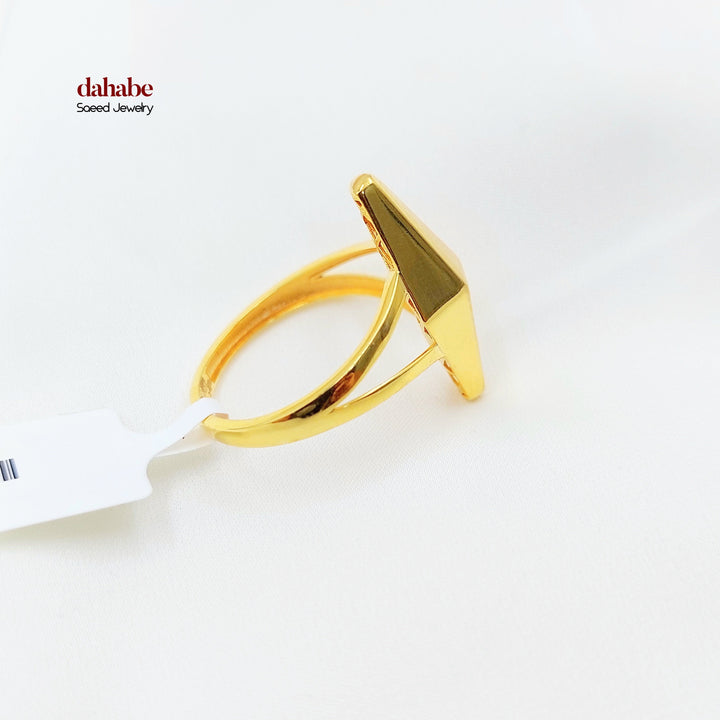 21K Gold Teardrop Statement Ring