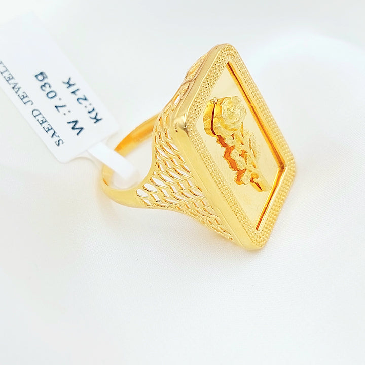 Ounce Ring Made of 21K Gold by Saeed Jewelry 