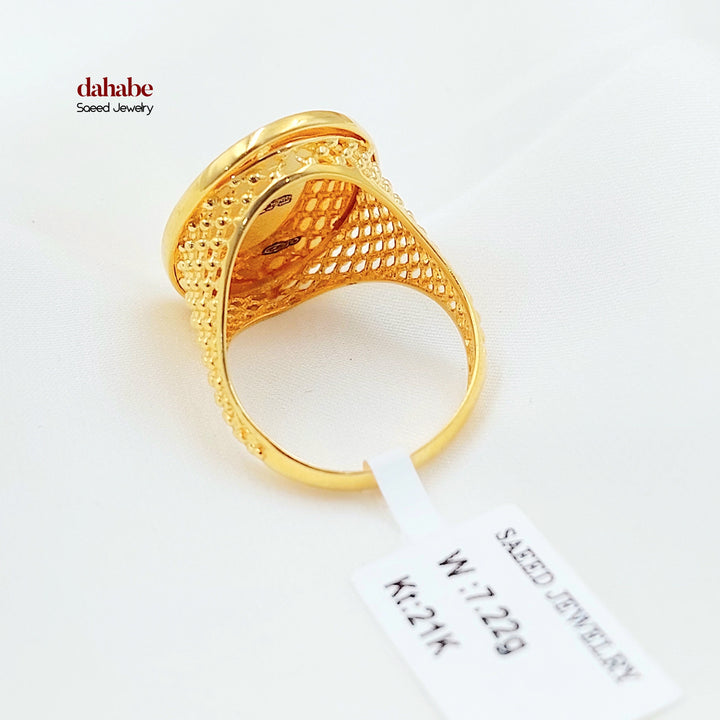 Ounce Ring Made of 21K Gold by Saeed Jewelry 