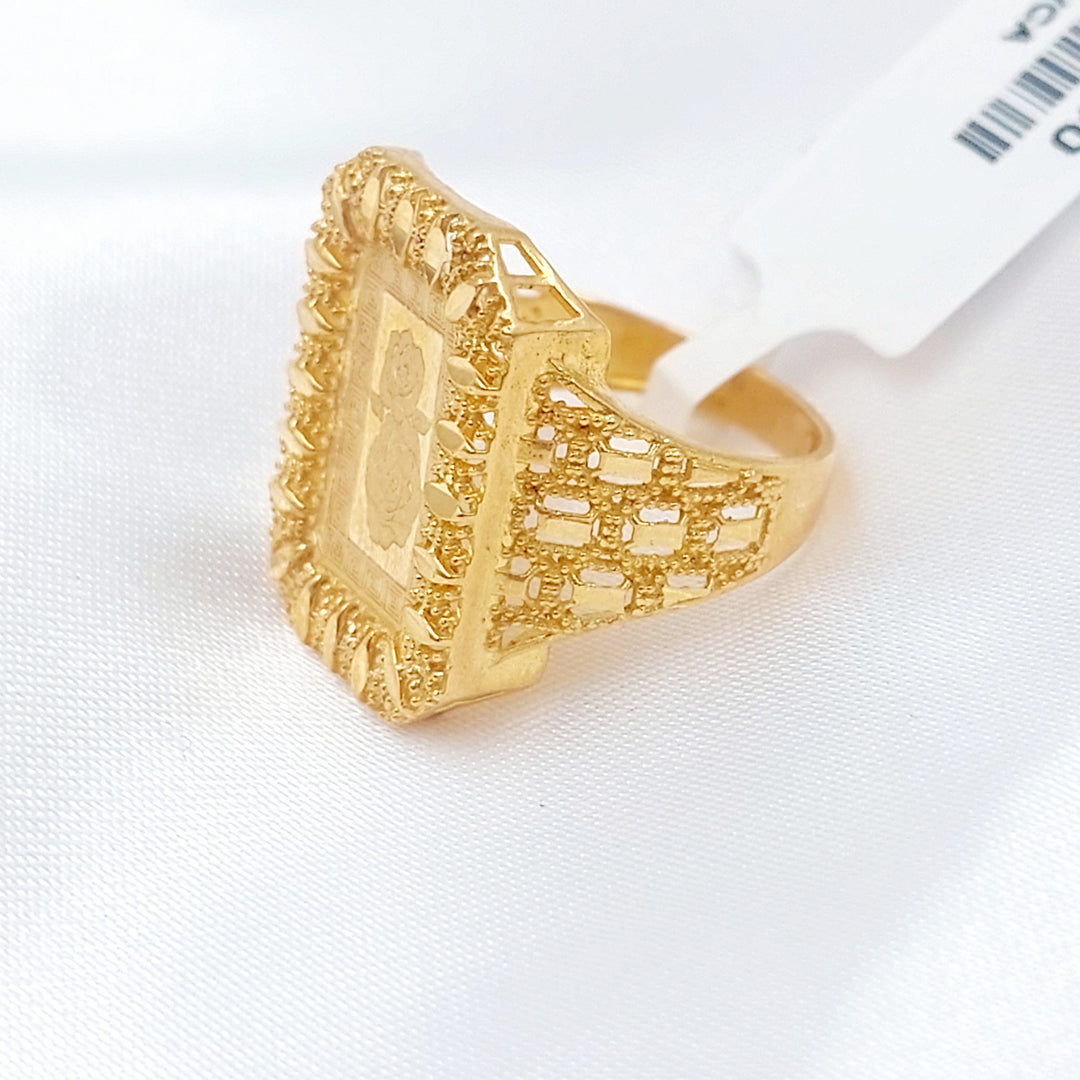 21K خاتم نقش اونصه-مجوهرات الشيخ سعيد-Saeed Jewelry 
