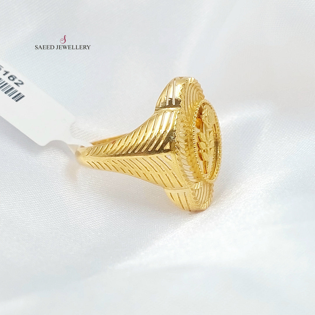 Ounce Ring Made of 21K Gold by Saeed Jewelry 