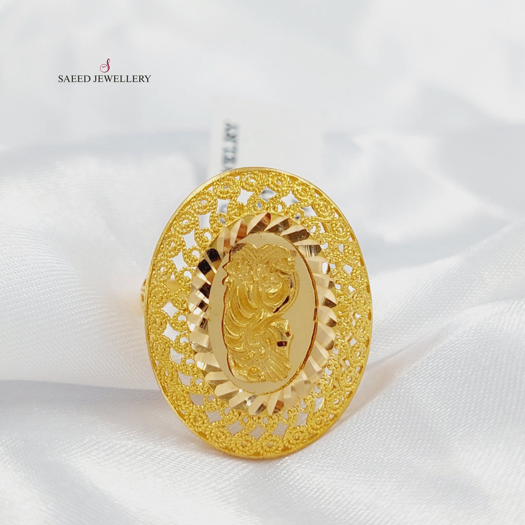 Ounce Ring Made of 21K Gold by Saeed Jewelry 