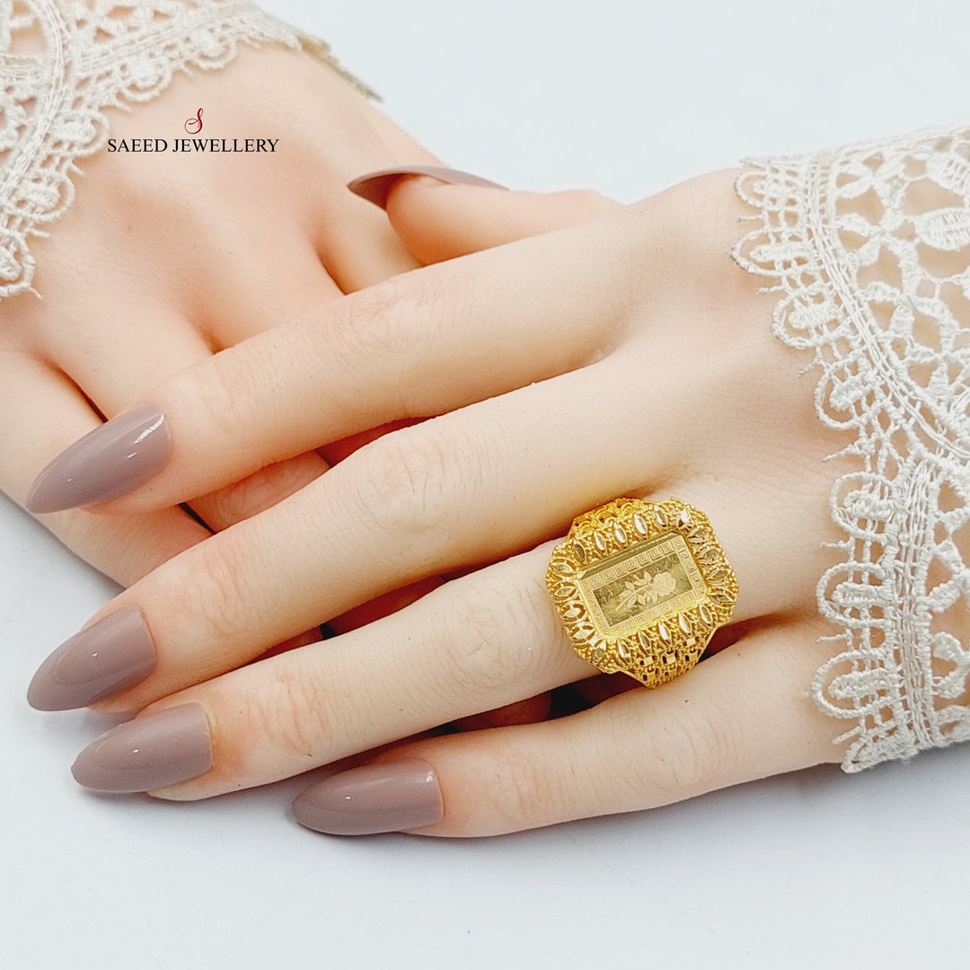 21K Gold Ounce Ring by Saeed Jewelry - Image 4