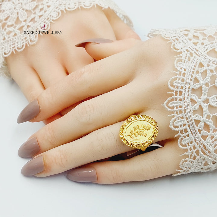 Ounce Ring Made of 21K Gold by Saeed Jewelry 