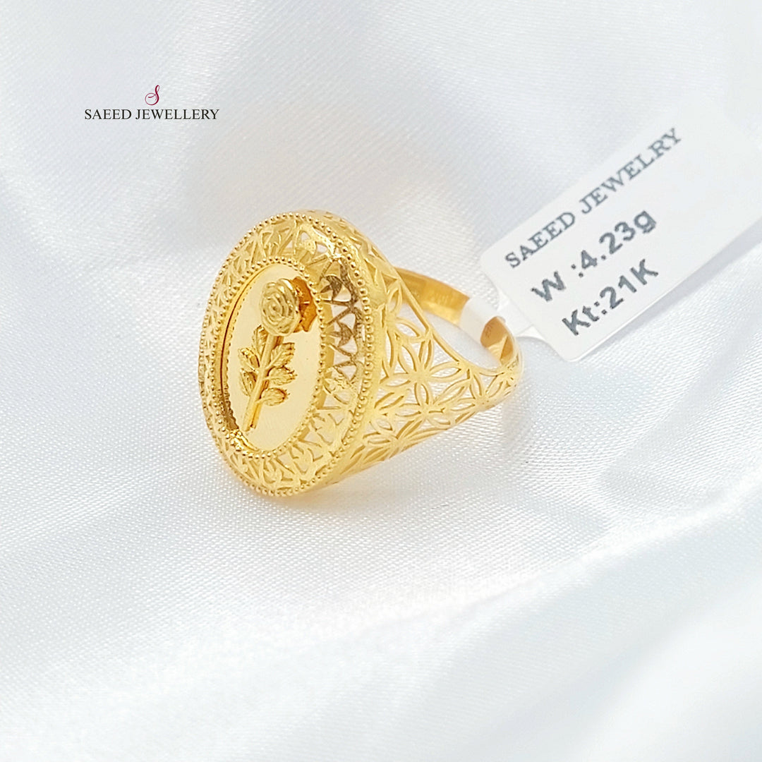 Ounce Ring Made of 21K Gold by Saeed Jewelry 