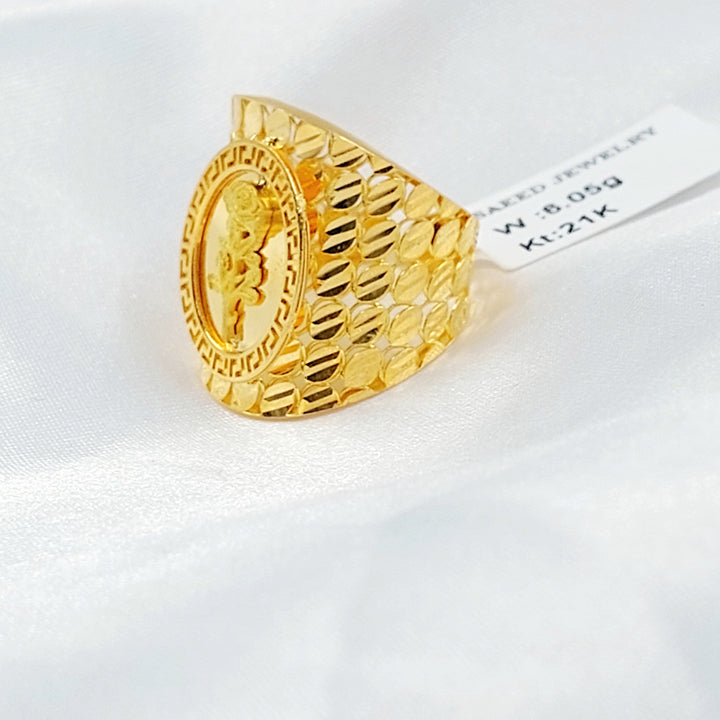 Ounce Ring Made of 21K Gold by Saeed Jewelry 
