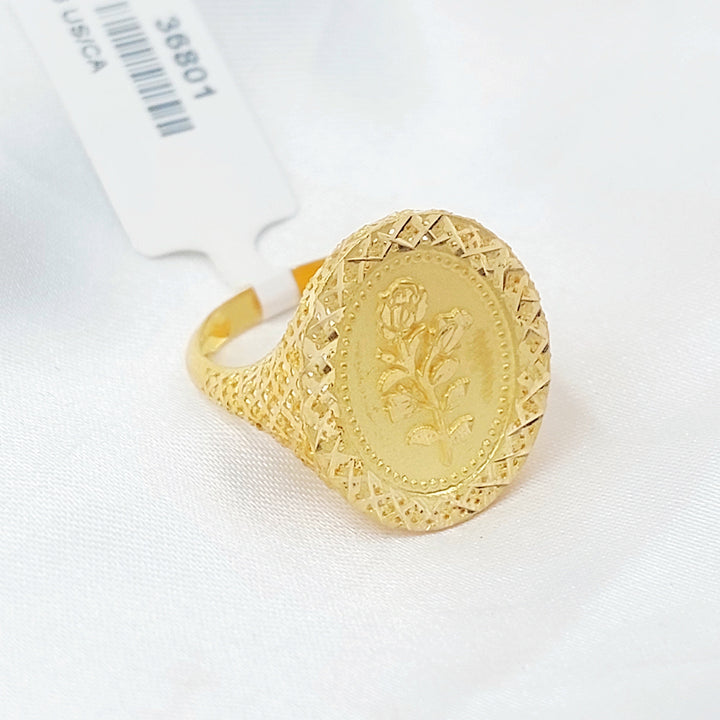 Ounce Ring Made of 21K Gold by Saeed Jewelry 