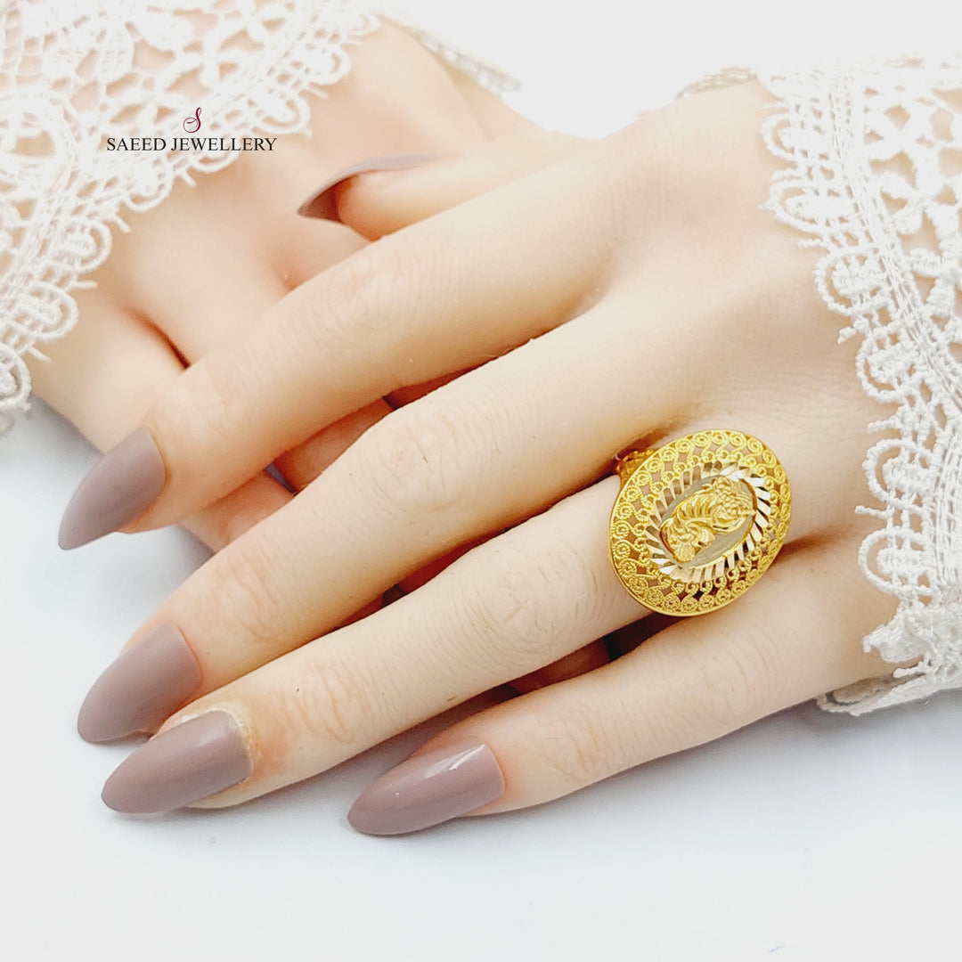 Ounce Ring Made of 21K Gold by Saeed Jewelry 