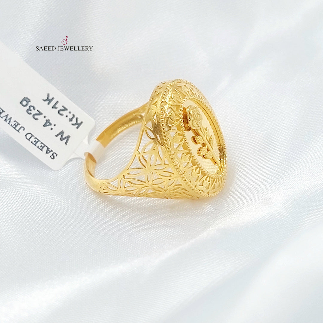 Ounce Ring Made of 21K Gold by Saeed Jewelry 