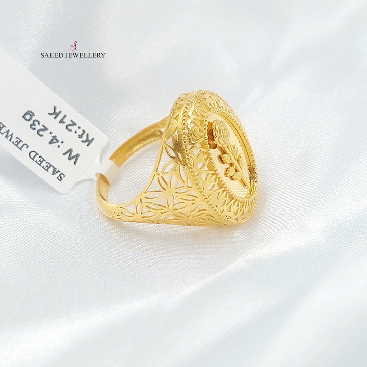 Ounce Ring Made of 21K Gold by Saeed Jewelry 