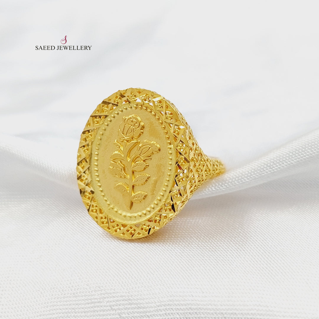 Ounce Ring Made of 21K Gold by Saeed Jewelry 