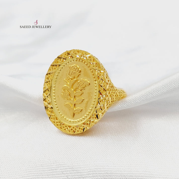Ounce Ring Made of 21K Gold by Saeed Jewelry 