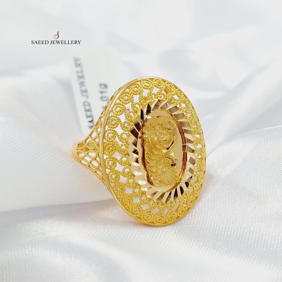 Ounce Ring Made of 21K Gold by Saeed Jewelry 