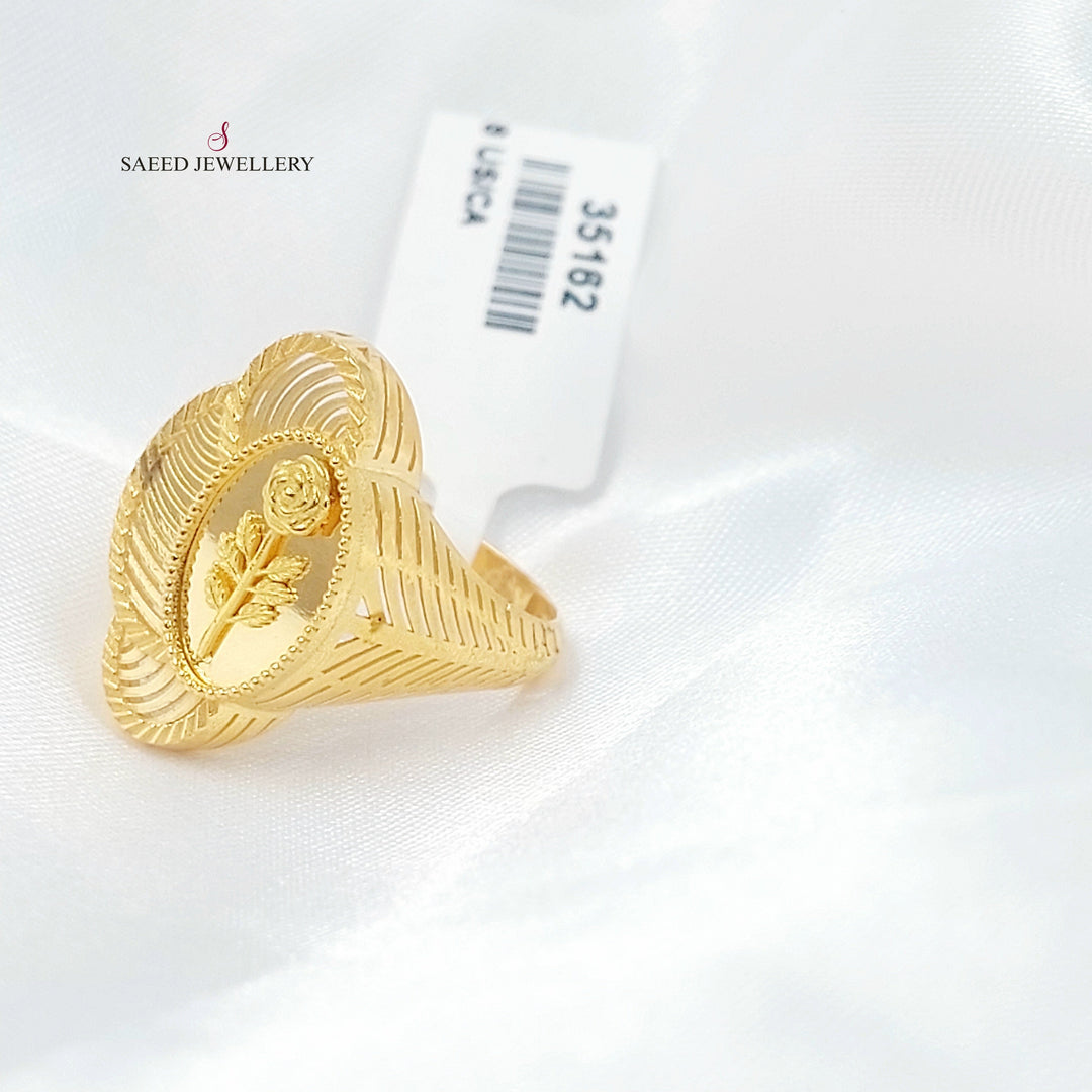 Ounce Ring Made of 21K Gold by Saeed Jewelry 