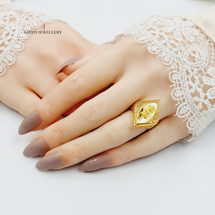 Ounce Ring Made of 21K Gold by Saeed Jewelry 