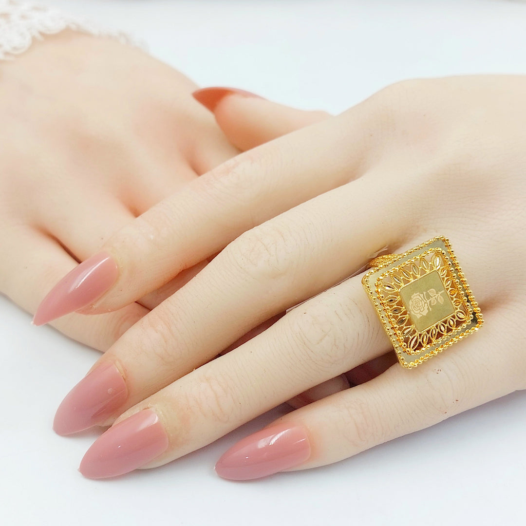 Ounce Ring Made of 21K Gold by Saeed Jewelry 