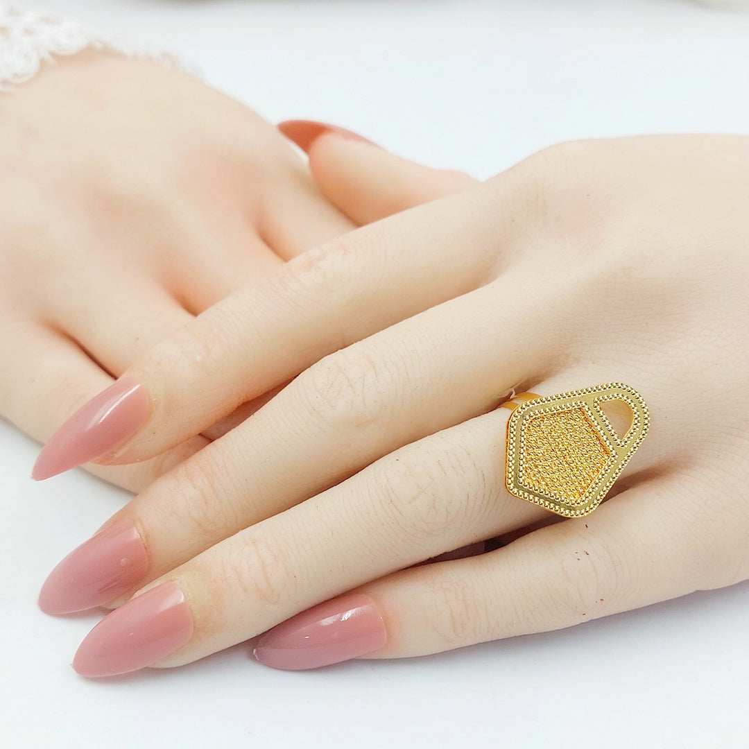Ounce Ring Made of 21K Gold by Saeed Jewelry 
