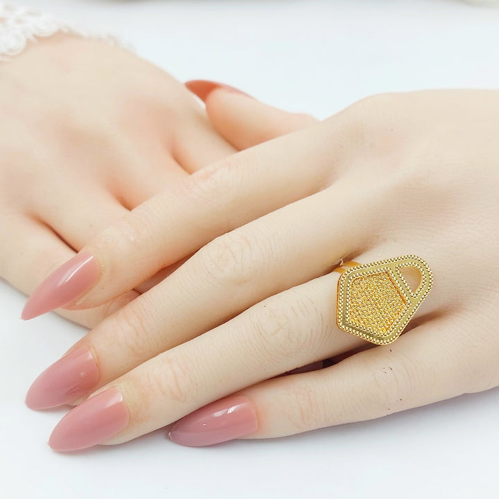 Ounce Ring Made of 21K Gold by Saeed Jewelry 