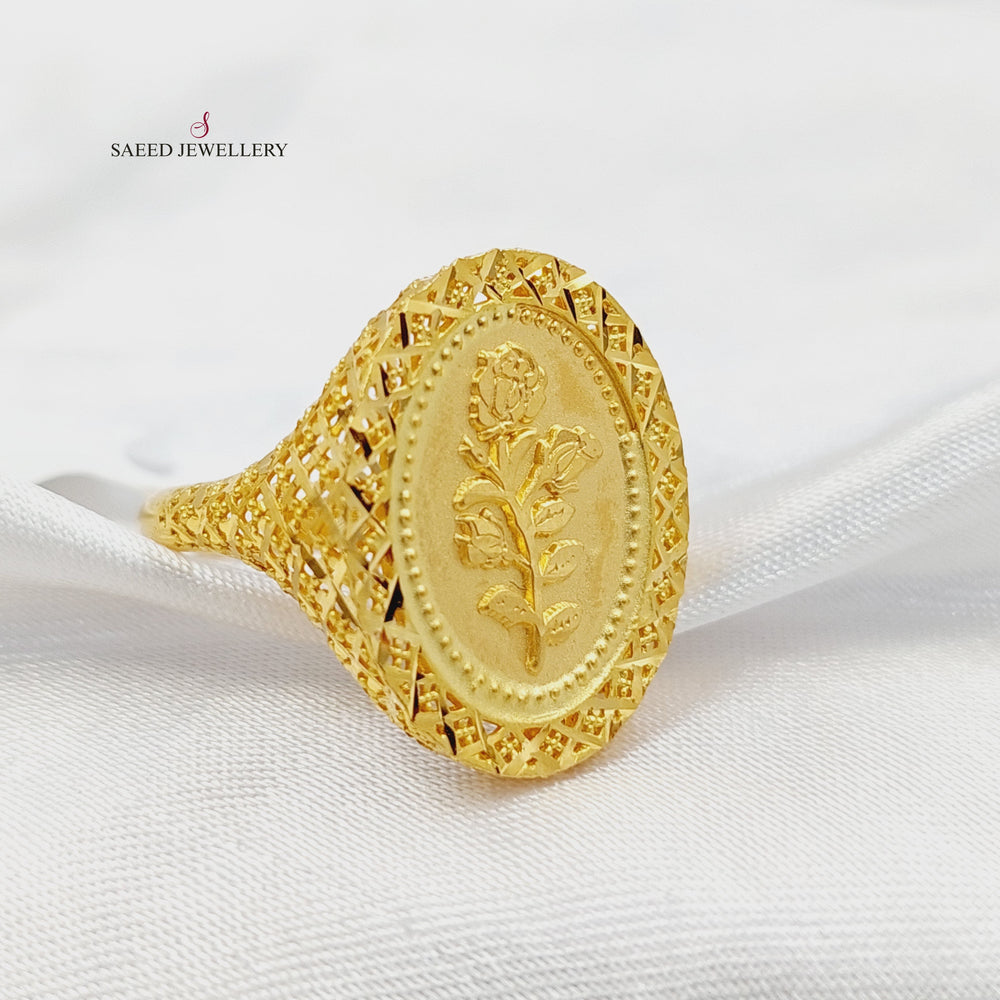 Ounce Ring Made of 21K Gold by Saeed Jewelry 