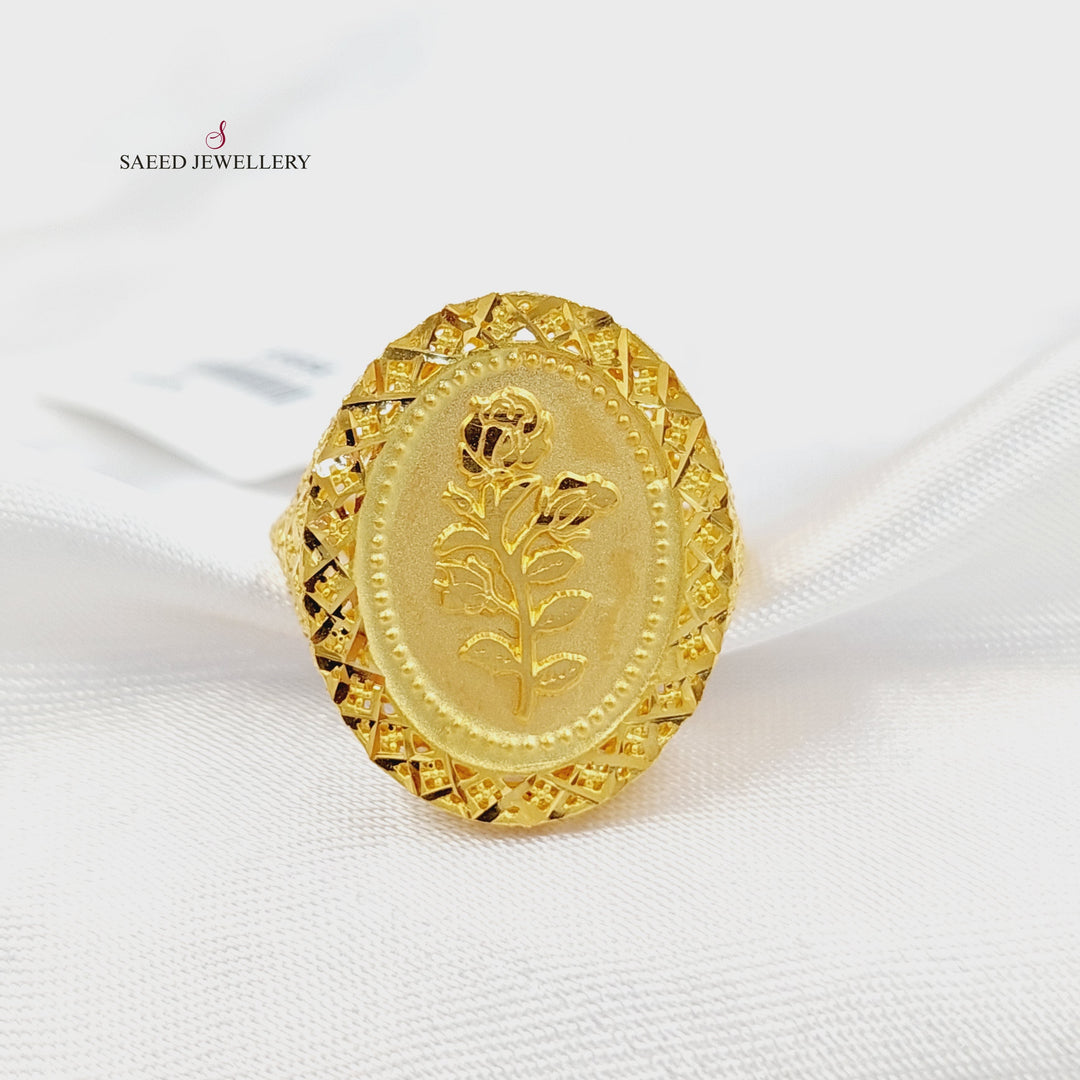 Ounce Ring Made of 21K Gold by Saeed Jewelry 