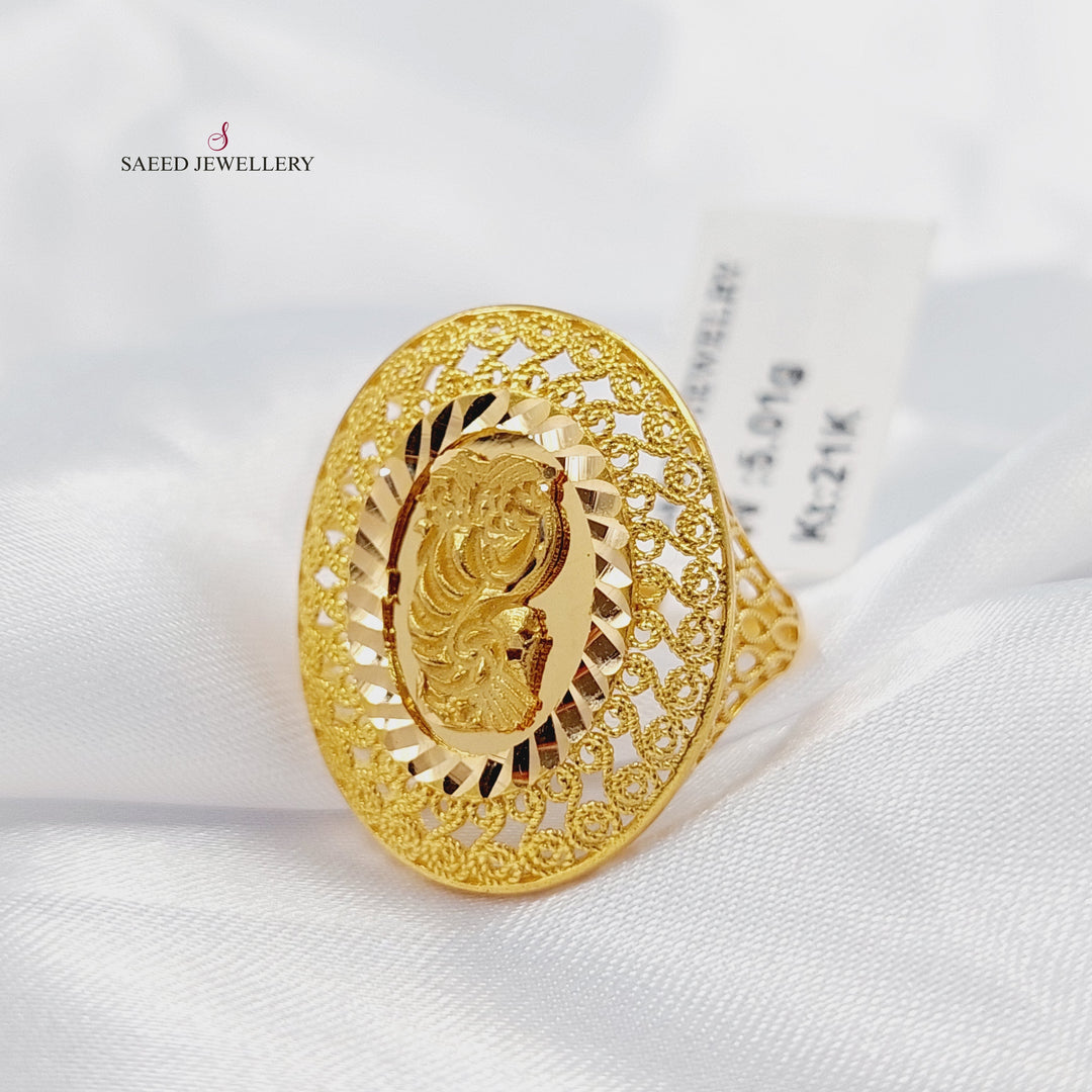 Ounce Ring Made of 21K Gold by Saeed Jewelry 