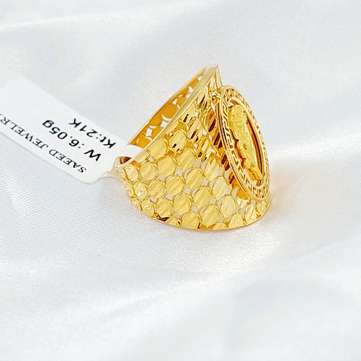 Ounce Ring Made of 21K Gold by Saeed Jewelry 