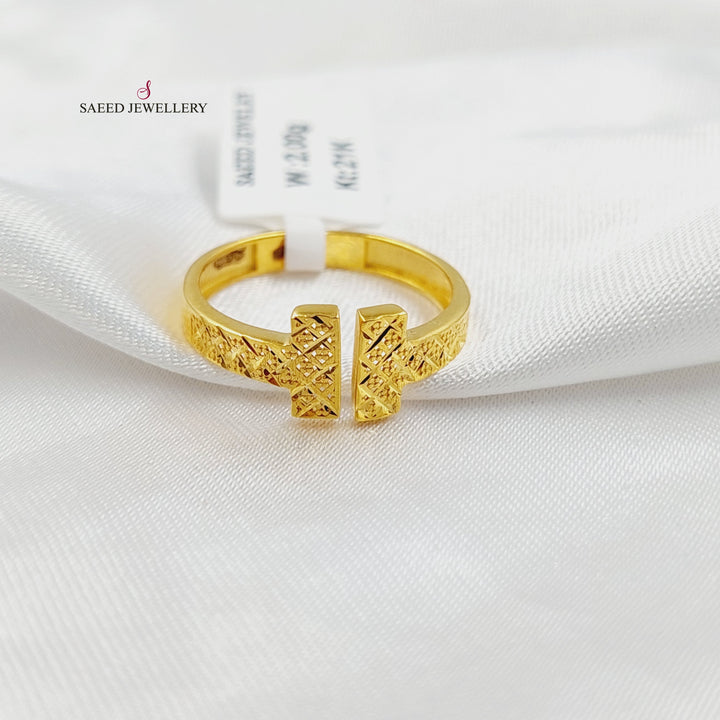 Paperclip Ring Made of 21K Gold by Saeed Jewelry 