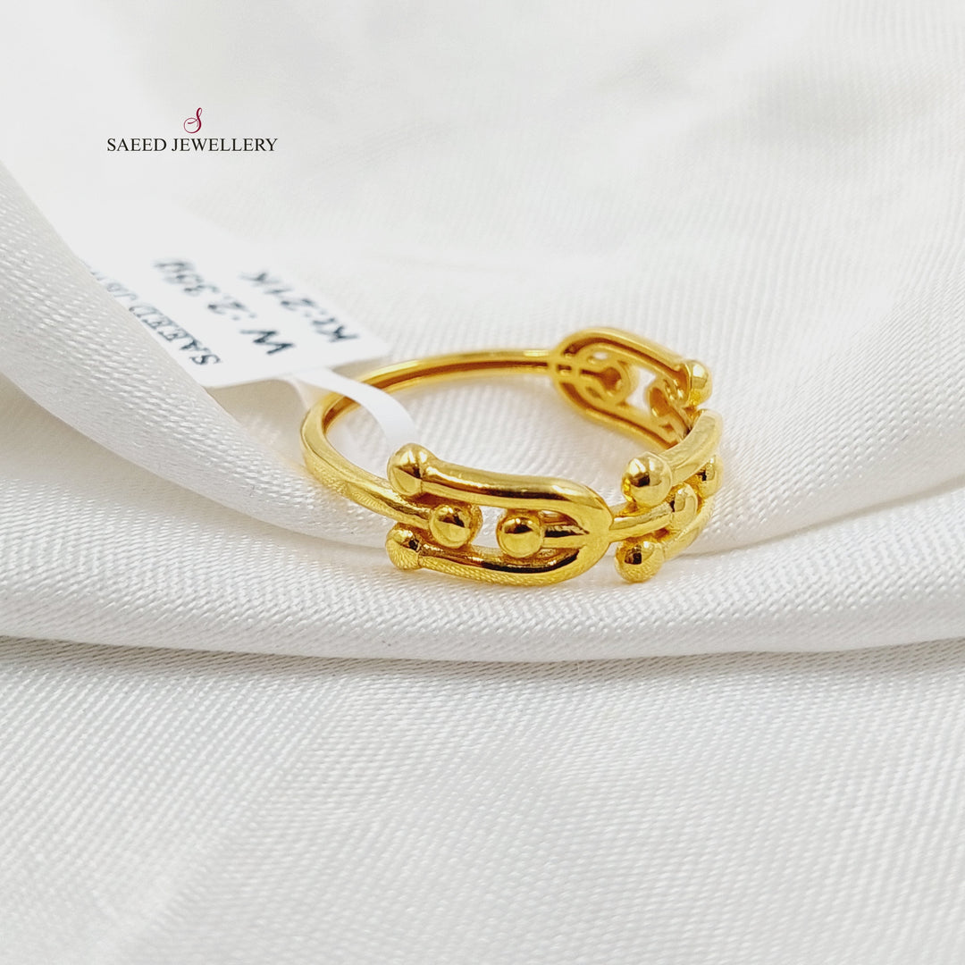 21K Gold Paperclip Ring by Saeed Jewelry - Image 3