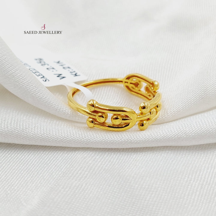 21K Gold Paperclip Ring by Saeed Jewelry - Image 3